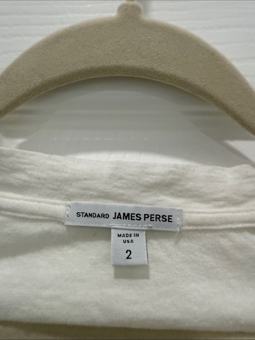 James Perse White Long Sleeve V-Neck Tee Size 2 - Picture 2 of 2